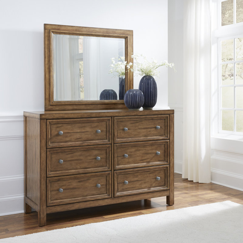 Lebron 6 Drawer 52.75 W Double Dresser with Mirror